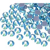 MECCANIXITY 1440 Pcs Hotfix Rhinestones Flatback Crystal Glass Gems for Crafts Clothes DIY Decoration(SS16 4mm, Bright Lake Blue)