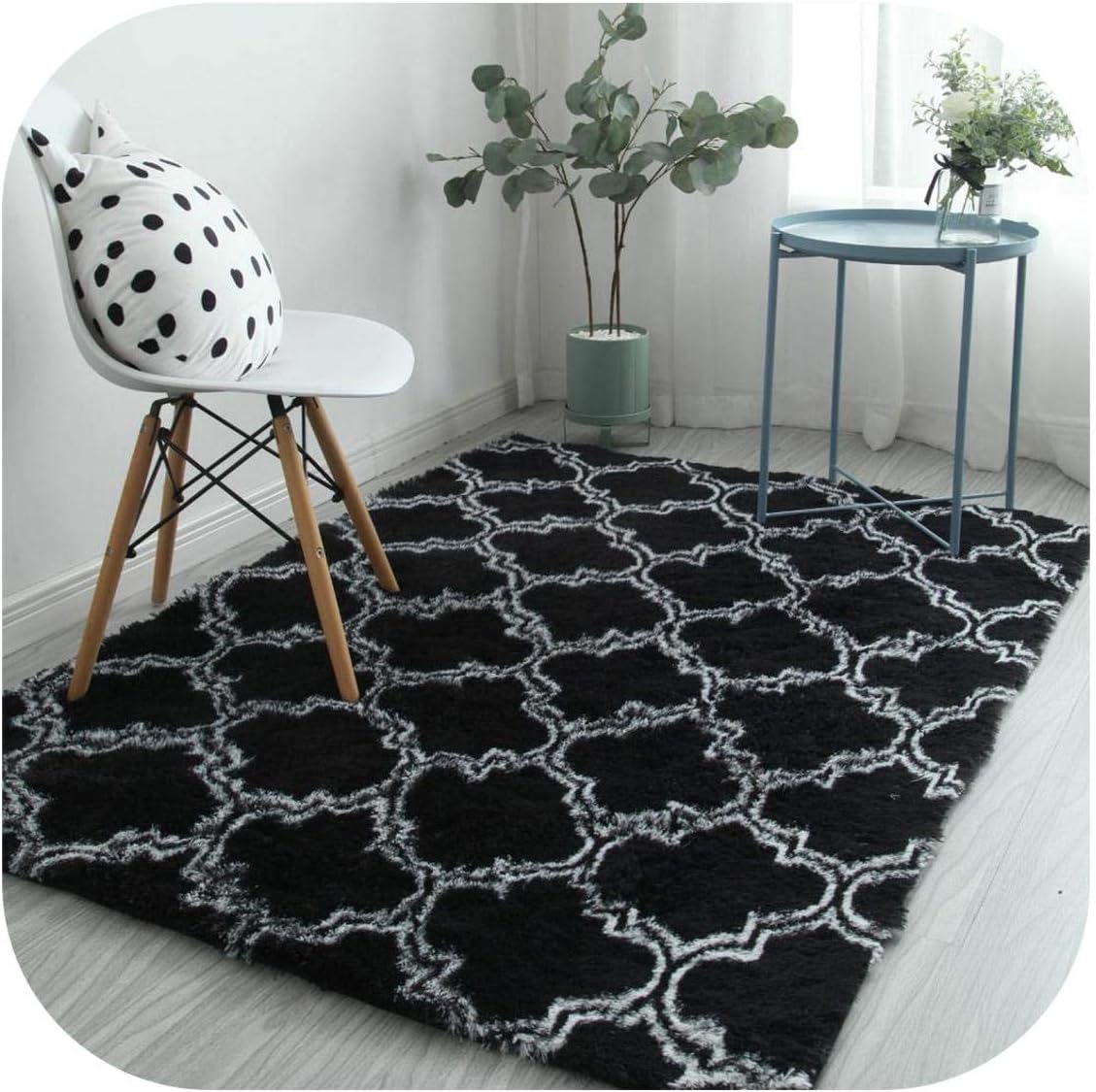 Thick Area Rugs Soft Fluffy Silk Plush Living Room Carpet Bedroom Bedside Full Shop