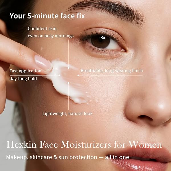 HEXKIN FACE MOISTURIZER CREAM – LIGHTWEIGHT HYDRATING KOREAN GLASS SKIN CARE FOR SOFT, RADIANT SKIN | DAILY GLYCERIN FACIAL CREAM FOR DRY & SENSITIVE SKIN | 1.41 OZ