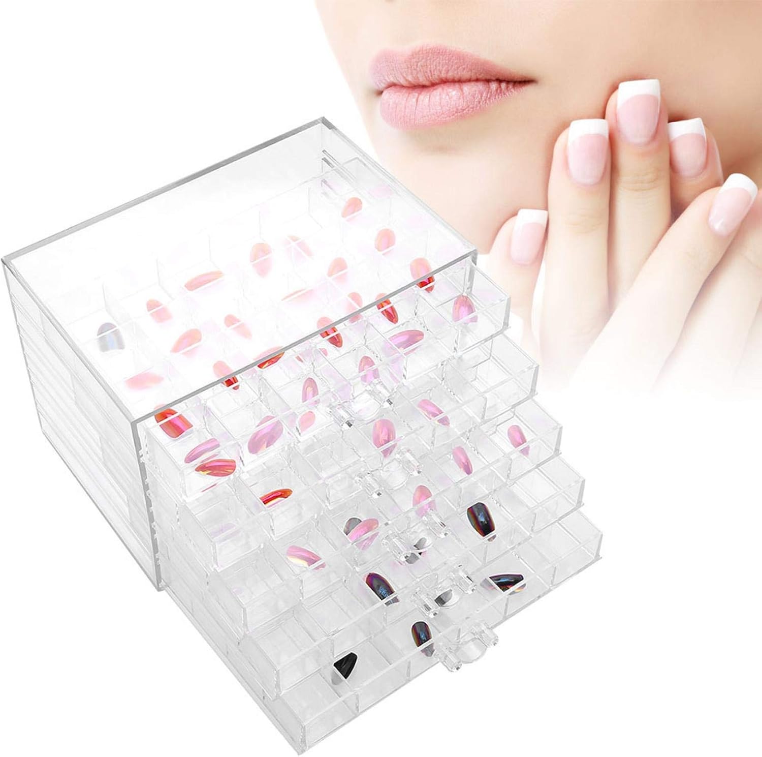 【𝐑𝐚𝐦𝐚𝐝𝐚𝐧 𝐏𝐫𝐨𝐦𝐨𝐭𝐢𝐨𝐧】 Easy To Operate Nail Art Organize Box, Empty