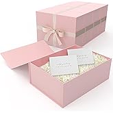 iPassion Gift Box Set - Bridesmaids Gifts for Wedding (5 Pack - Blush Pink), All Occasions, Bridesmaid Proposal, Magnetic Boxes With Lids, Big Set For Bridal, 13.5 x 9 x 4.5 inches, Pink GiftBox
