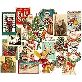 25 Style Vintage Christmas Name Tags Self Adhesive Gift Tag Stickers Xmas Presents Labels with Santa Claus Snowmen Xmas Tree Deer for Festival Christmas Birthday Wedding Presents Gift