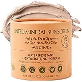 NATÚ BOTANICALS Tinted Mineral Face and Body Sunscreen SPF 35 - Mineral Zinc Oxide Sunblock Lotion - Broad-Spectrum UVA & UVB Protection - Lightweight & Gentle for Sensitive Skin - Reef Safe