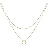 MEVECCO Layered Heart Necklace Pendant Handmade 18k Gold Plated Dainty Gold Choker Arrow Bar Layering Long Necklace for Women