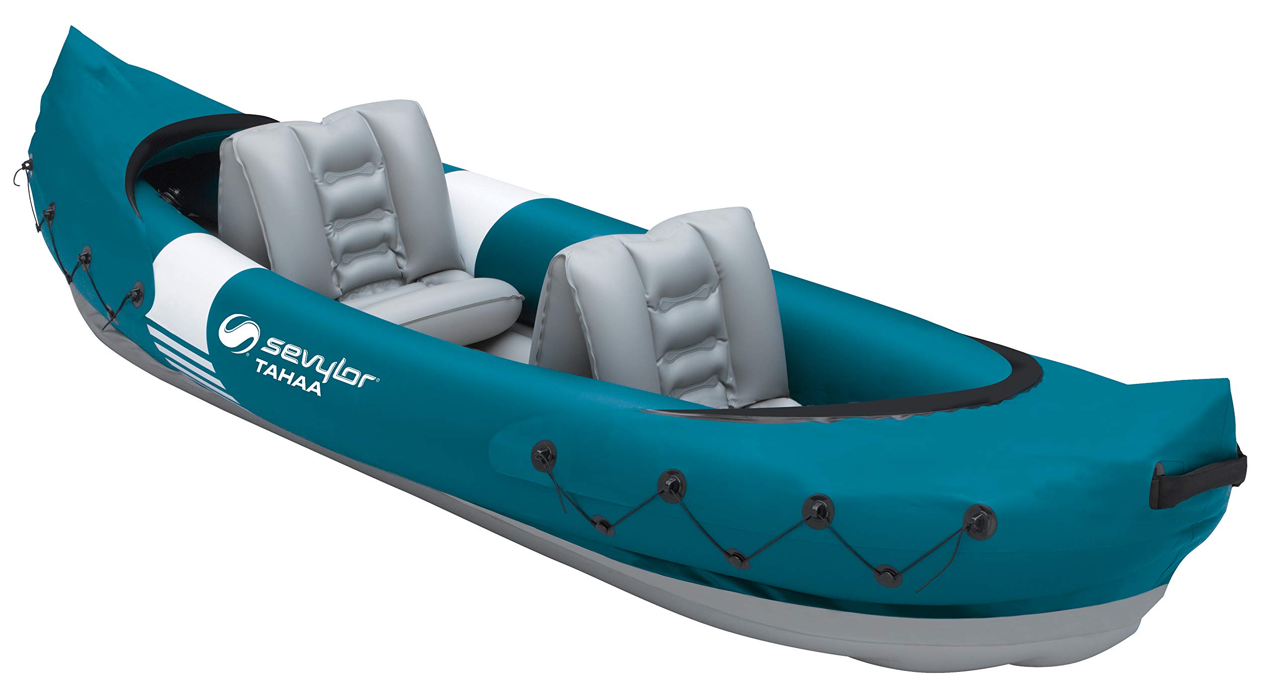 SevylorTahaa Kayak, Inflatable Canoe for 2 Persons, Inflatable Boat, Paddle Boat with Robust PVC Outer Shell, Straps for Fastening Luggage, Bar Construction for High Stability on The Water