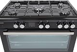 Willow WS90DFBL 95L Dual Fuel Freestanding Range Cooker Black 5 Gas Burners view 8