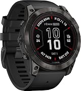 Garmin Fenix 7X Pro Smartwatch Sapphire Solar Multisport DLC Titanium Black Band view 1