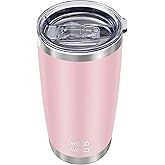 WETOWETO 20oz Tumbler, Stainless Steel Vacuum Insulated Water Coffee Tumbler Cup, Double Wall Powder Coated Spill-Proof Travel Mug Thermal Cup for Home Outdoor (Ice Pink, 1 Pack)