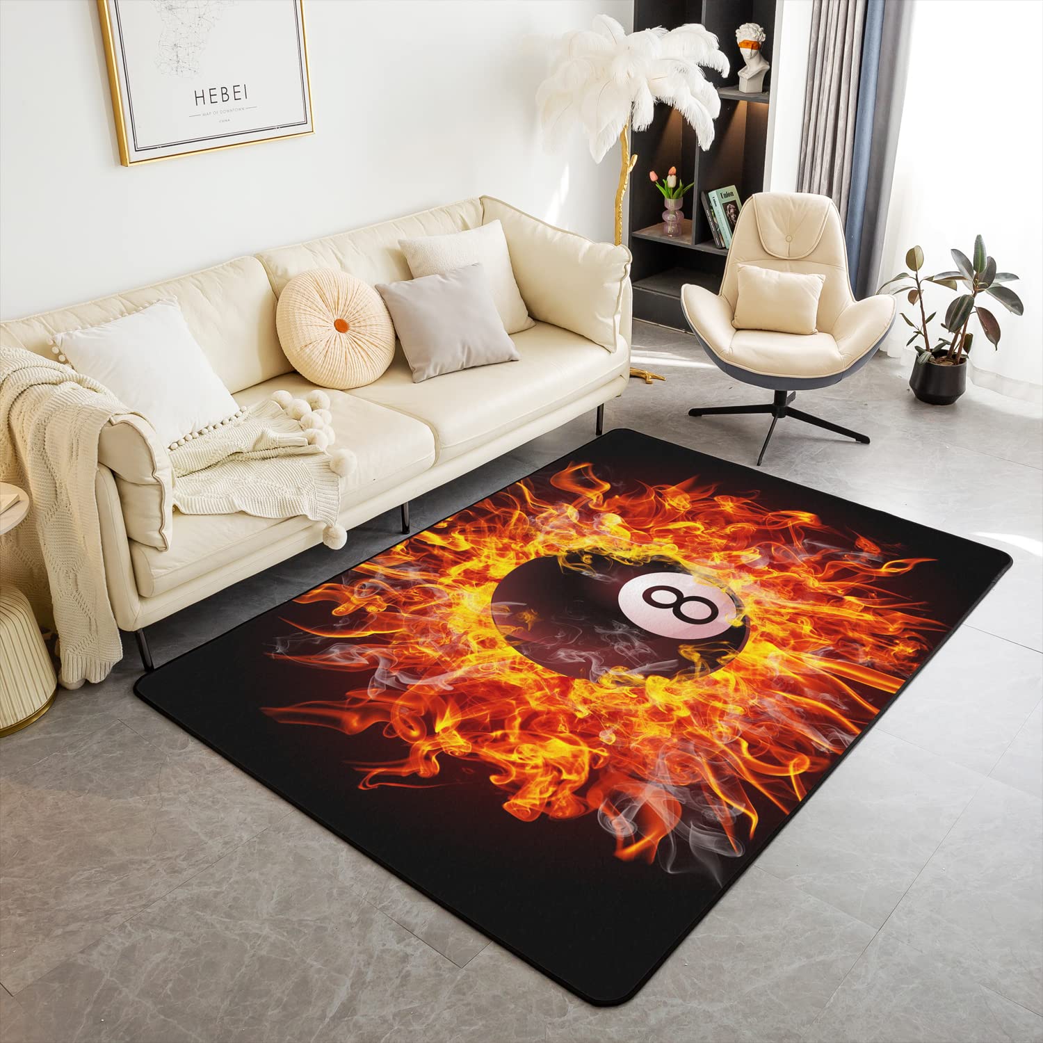 Billiards Rugs for Living Room Bedroom Area Rug Kids Boys Girls Sports Theme Carpet Area Rug Carpet for Kitchen 150 * 200cm