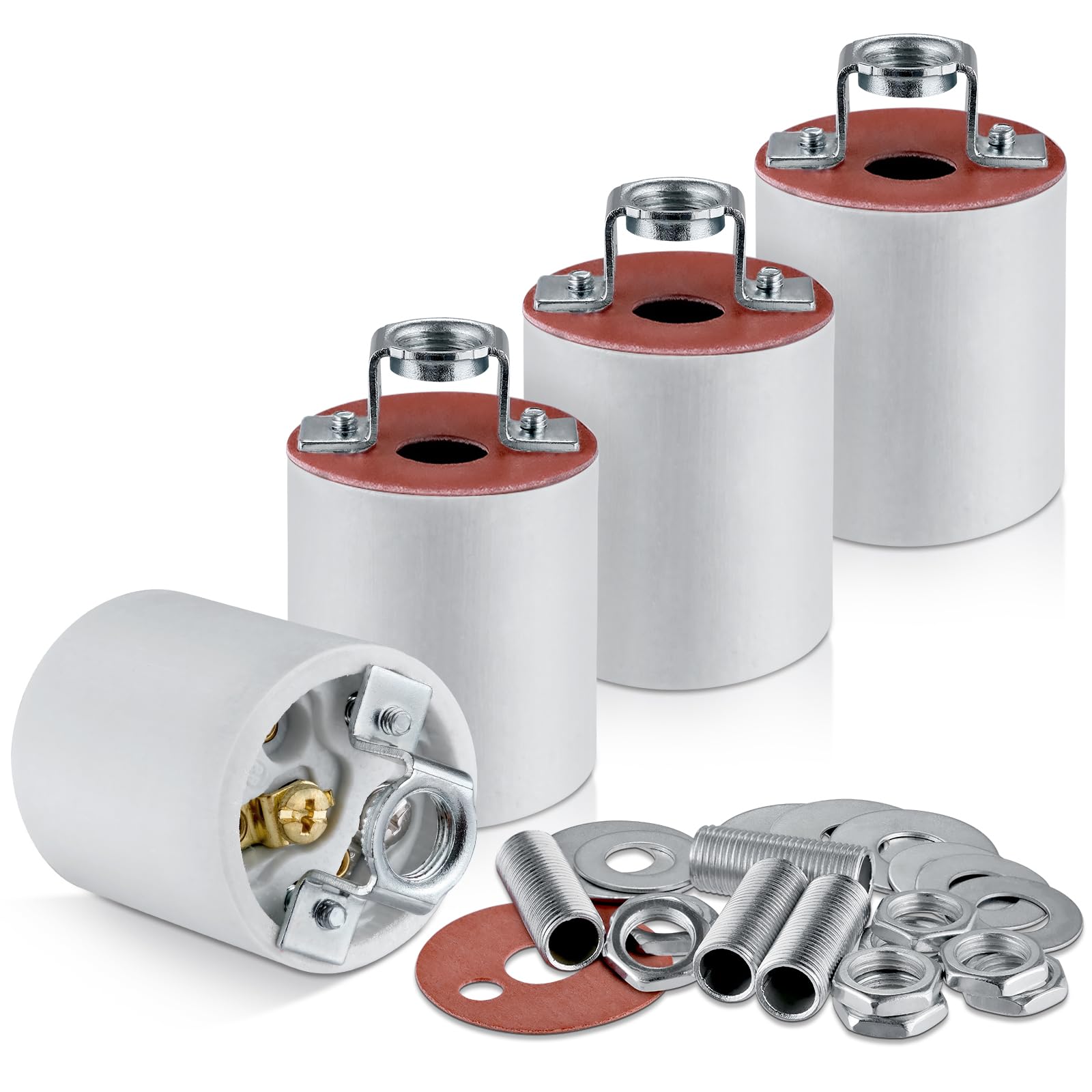 Photo 1 of E26 Light Socket,Standard Medimun Screw Bulb Socket Lamp Holder,Porcelain Light Socket with Screw Fixing for E26 Halogen Incandescent LED Light Bulb