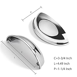CABDM 2 Pack 3-3/4" Drawer Pulls Polished Chrome