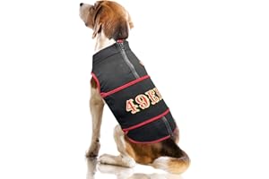 PETS FIRST NFL SAN Francisco 49ERS Dog Anxiety Shirt Calming Soothing Solution Vest for Dogs/Cats with Anxiety, Fears, Fireworks, Loud Noises, Dark, Lonely Keeps Dogs Calm Feeling Safe, Relaxing Jacket, Large