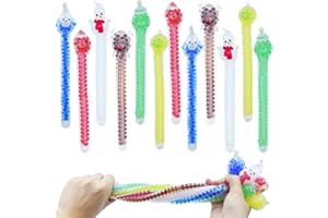 MCHOCHY 12 Pack Christmas Stretchy String Toys Filled with Water Beads, Fidget Sensory Squishy String Toys for Kids Adults Stress Relief, Christmas Stocking Stuffers Party Favors Gifts