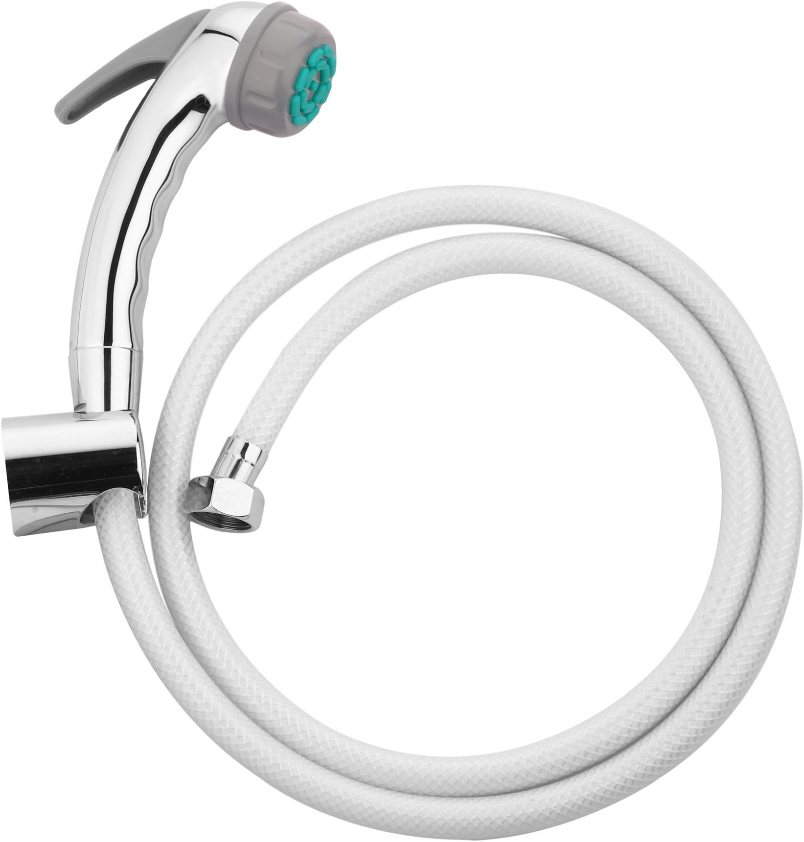 Hindware F160027 Health Faucet ABS with Rubbit Cleaning System, 1.2m Long PVC Flexible Tube and ABS Wall Hook