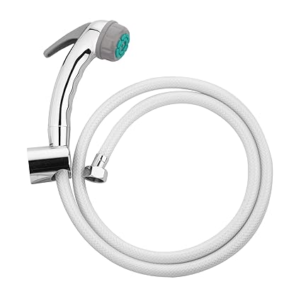 Hindware F160027 Health Faucet ABS with Rubbit Cleaning System, 1.2m Long PVC Flexible Tube and ABS Wall Hook