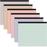 Lincia 6 Pcs 11" x 9.5" Legal Pads College Ruled Notepad Landscape Notebook Horizontal Lined Notebook 80 Gsm Assorted Colors Paper Pastel Writing Pads for School Office, 40 Sheet (Cute Color)