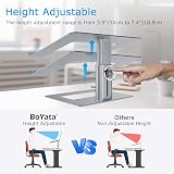 BoYata Laptop Stand Height Adjustable Ventilated Ergonomic 10-17 inch Grey view 2