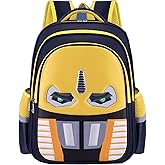 QWZY Kid Boys Backpack Waterproof Children Snack Bag 3D Print Comic Cartoon Primary School Bag Kindergarten Backpack (yellow)