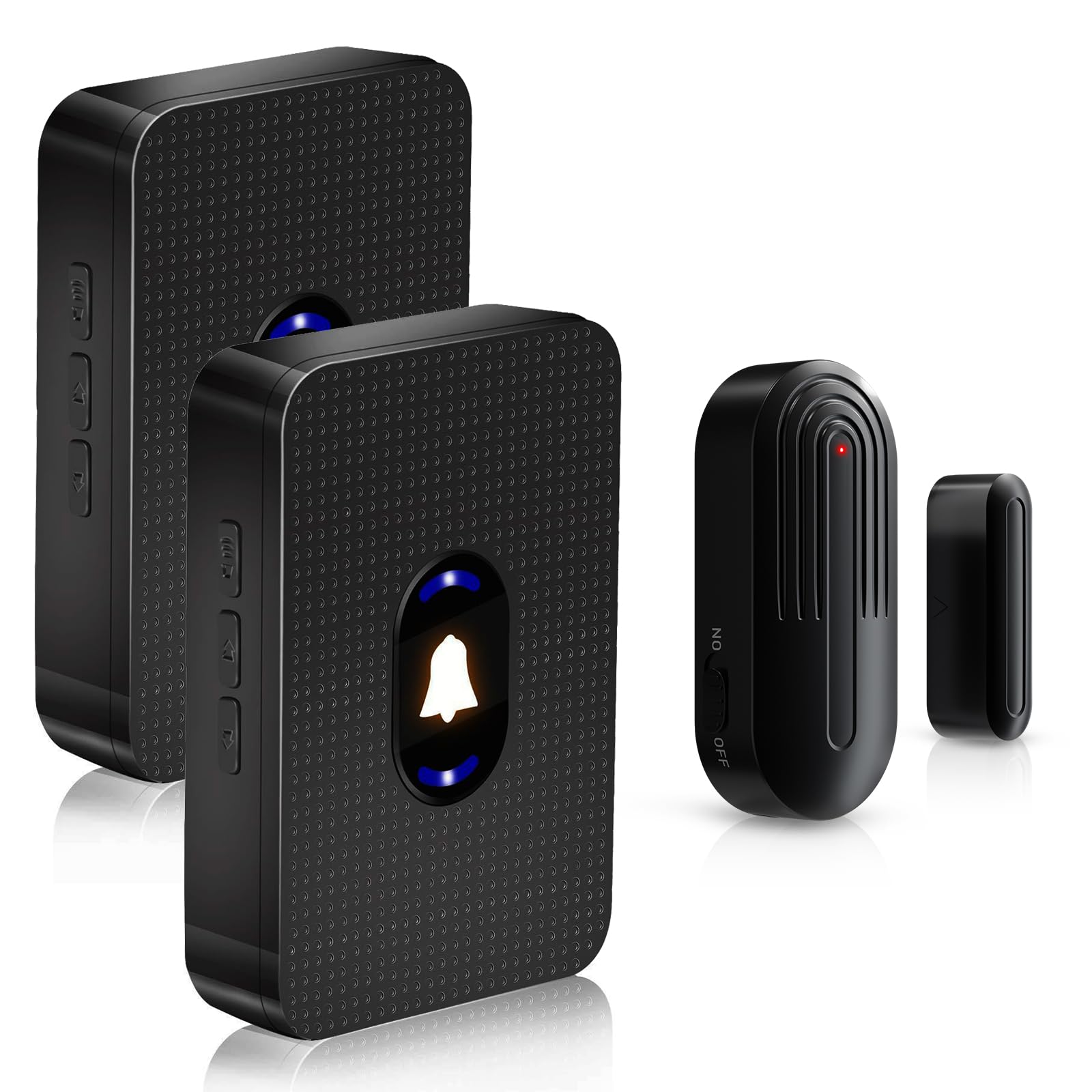 DAYTECH Wireless Door Alarm Sensor, Door Open Alarm Chime, Entry Alert For Home Store Office Security, 300ft/100m Operating Range, 55 Ringtones 5 Volume, 2 Receivers & 1 Sensor