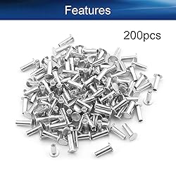 Yinpecly 200PCS Round Flat Head Rivet 4x12mm/0.16x