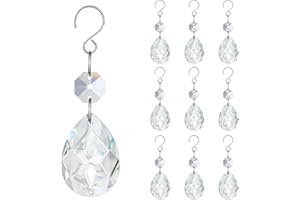 H&D HYALINE & DORA 3Inch Crystal Suncatcher Bauhinia Prisms Pendants 10Pcs Chandelier Crystals Replacement Hanging Sun Catcher Beads for DIY Arts Crafts Decor (Clear)