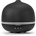 Wanlola 500ml Essential Oil Diffuser,Black Large Ceramic Diffusers,Ultrasonic Cool Mist Humidifier with 4 Timer & 10 Colors Light for Home,Gift