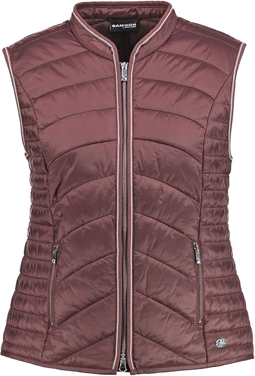 Samoon Women's Outdoot Gilets, Brown (Winehouse), 20 (Manufacturer Size:46): Amazon.co.uk: Clothing