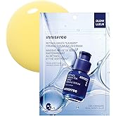 innisfree Retinol Green Tea PDRNTM Serum-Infused Mask, 5 Pack Sheet Masks for Firming & Smoothing, Ideal for Dry, Oily, and All Skin Types