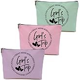 DHKG 3Pcs Girls Trip Gifts Favors, 2026 Girls Weekend Gifts Makeup Bag, Bestie Gifts Weekend Bag Vacation Cosmetic Bag, Friendship Gifts for Women Friend Bestie, Graduation Wedding Gifts Toiletry Bag
