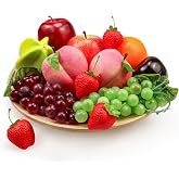 Fake Fruits Pack, Artificial Fruits Decoration Lifelike Fake Mixture Fruits for Home Decor, Simulation Faux Fruit Prop for Photoshoot, Artificial Apples Peaches Grapes Strawberries, 13 Pieces/Set