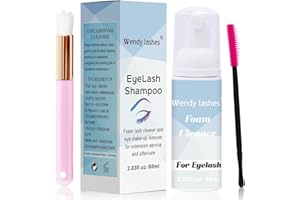 WENDY LASHES Wendy Lash Shampoo Kit for Cleaning: for Home and Salon Use, 60ML Mild, Natural Formula, with Brushes, SL-HS