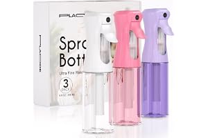 3 Pack Continuous Spray Bottle for Hair, 6.8 OZ Ultra Fine Mister Sprayer