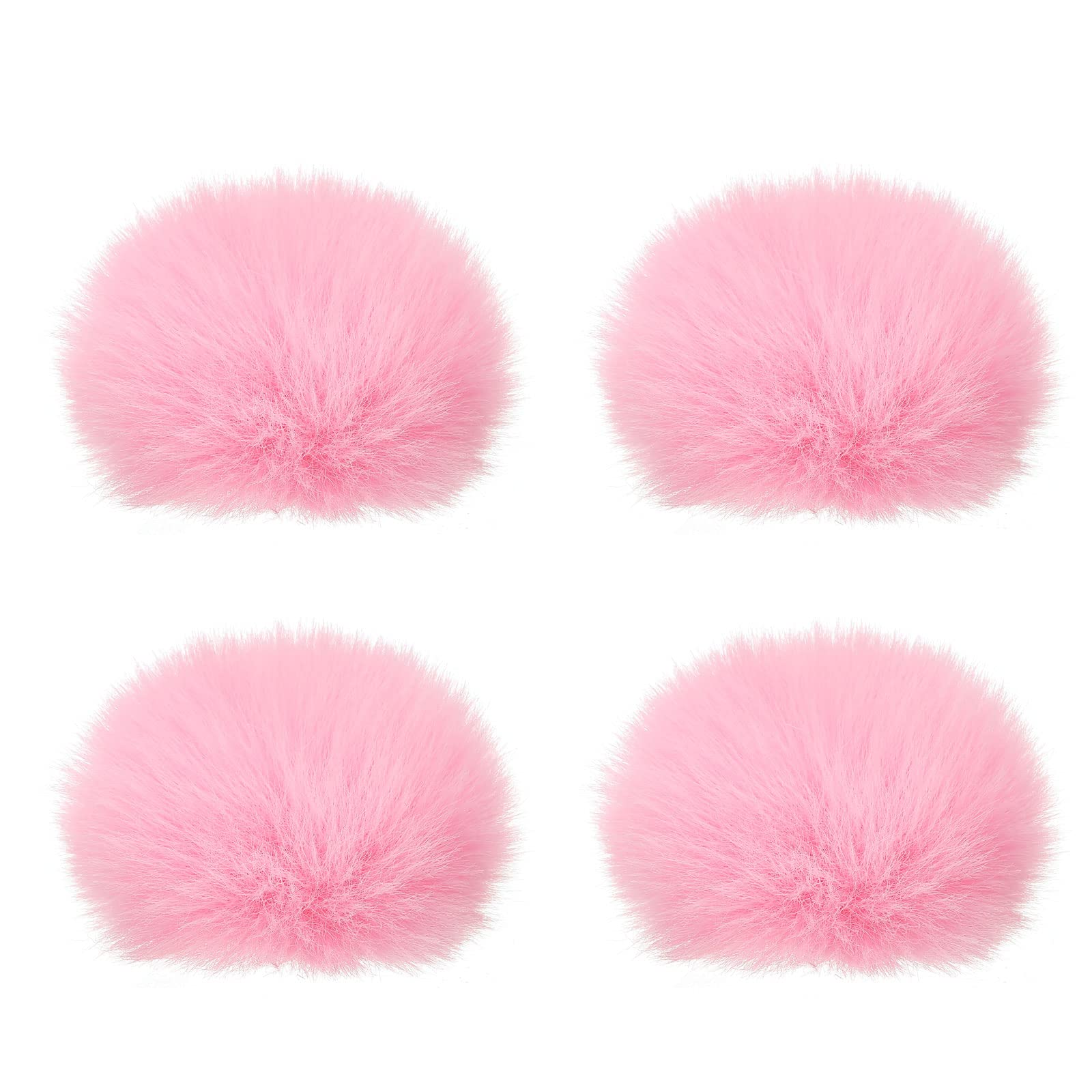 PATIKIL Furry Microphone Windscreen 7mm x 62mm Mic Cover Windshield for Indoor Outdoor Microphone Pink 4 Pack
