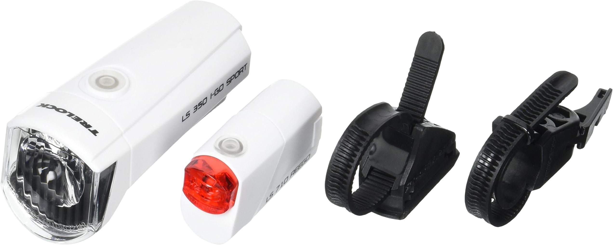 Trelock LS 350 Lighting L-Go Sport / 710 Reego Combo Batteriebeleuchtungsset 8003269, White