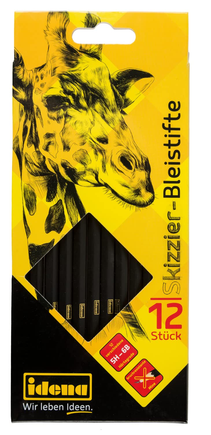 Idena 23906 – Sketching Pencils, Various Hardnesses, Pack of 12