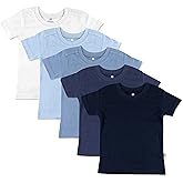 HonestBaby Unisex-Baby 5-Pack Short Sleeve T-Shirts 100% Organic Cotton Baby, Toddler, Little Kid, Boy, Girl, Unisex