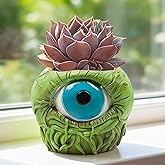 Sraseenomy Green Monster Eye Planter Creative Unique Eye Plant Pot,Resin Succulent Plants Pot with Drainage, for Outdoor Gard