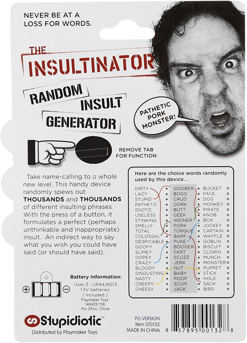 Toys Games Jokes Pranks Insultinator Insult Generator Machine Funny Joke Insult Phrase Maker Xmas Gift
