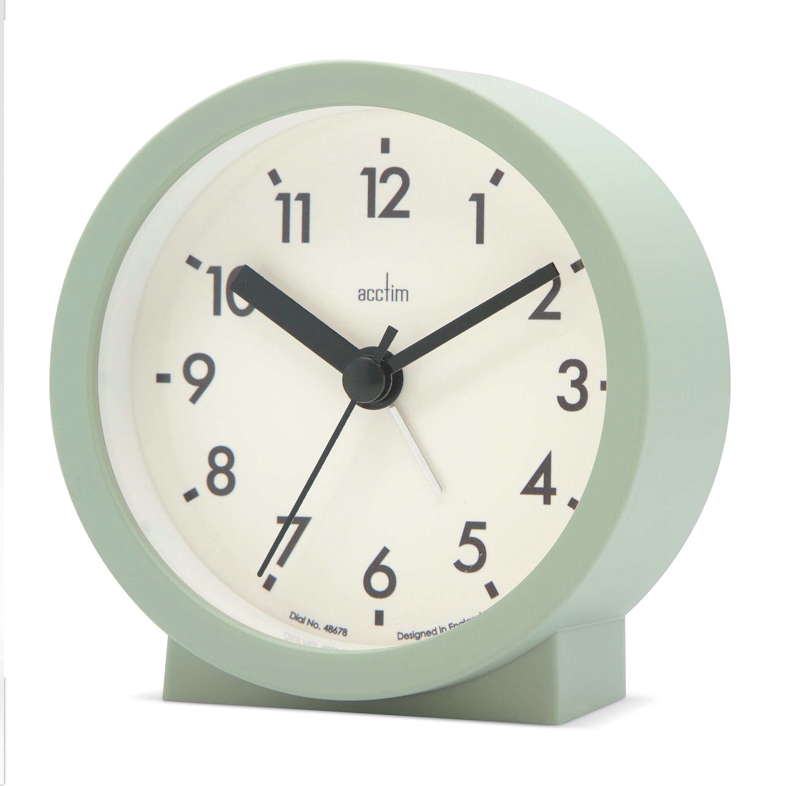 Acctim Gaby Small Analogue Contemporary Bedside Alarm Clock (Cool Mint)