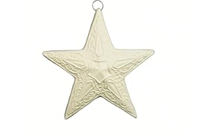 CERAMICS IN MONTANA Ornate Victorian Star Christmas Ornament - Ready to Paint Ceramic Bisque - Hand Poured in The USA
