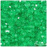 BeadTin Mint Transparent 8mm Faceted Round Plastic Craft Beads (450pcs)