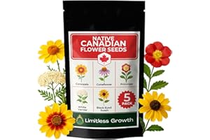 Native Canadian Flowers Seed Mix | 5 Wildflower Seeds Variety Pack for Planting Canada | Perennial, Drought Tolerant, Easy to