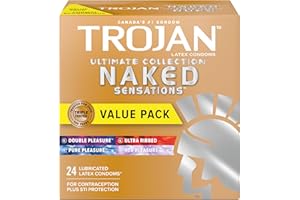 Trojan Naked Sensations Ultimate Collection Variety Pack Lubricated Latex Condoms, Assortment of Naked Sensation Condoms - Ul