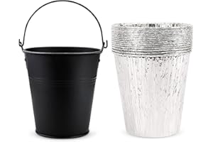 GRISUN Grease Bucket & 15-Pack Liners for Traeger Pro Series 575/780, 22/34 Series, Ironwood 650/885 Grills, Pit Boss, Z Grills, Black Galvanized Steel Bucket with 15 Grease Liners, Grill Drip Bucket & Liner