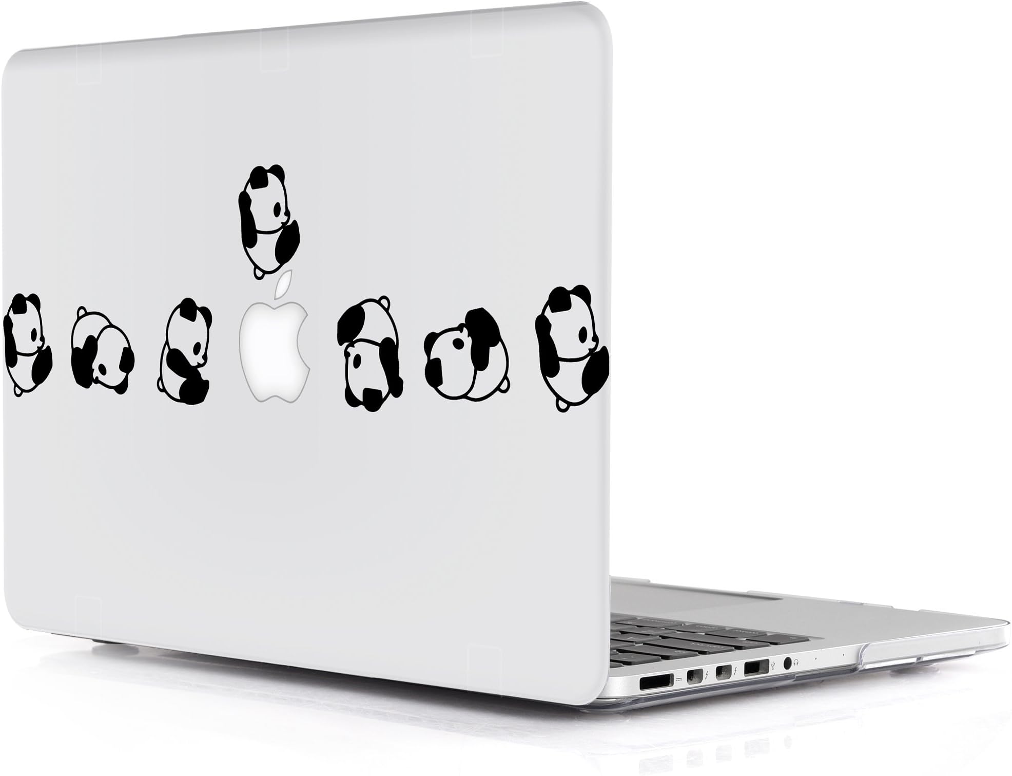 iDOO Hard Case for MacBook Pro 13 inch Retina - Without CD Drive Model A1425 / A1502 Soft Touch Plastic Protective Shell Cover - Cute Little Panda
