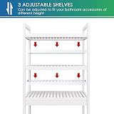 SMIBUY Bamboo Over-The-Toilet Storage Shelf 3-Tier White Freestanding view 7