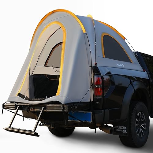 Pickup Truck Tent for 5.5-6.5 FT Truck Bed, 2 Person Truck Bed Tent for Camping, Waterproof PU2000mm Double Layer with Rainfly, 5.5 6 6.5 FT Pickup Truck Bed Tent