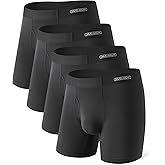 DAVID ARCHY Mens Underwear Silky Soft Second Skin Modal Boxer Briefs Waistfree Seamless Waistband Underwear for Men Pack of 4
