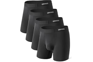 DAVID ARCHY Mens Underwear Silky Soft Second Skin Modal Boxer Briefs Waistfree Seamless Waistband Underwear for Men Pack of 4