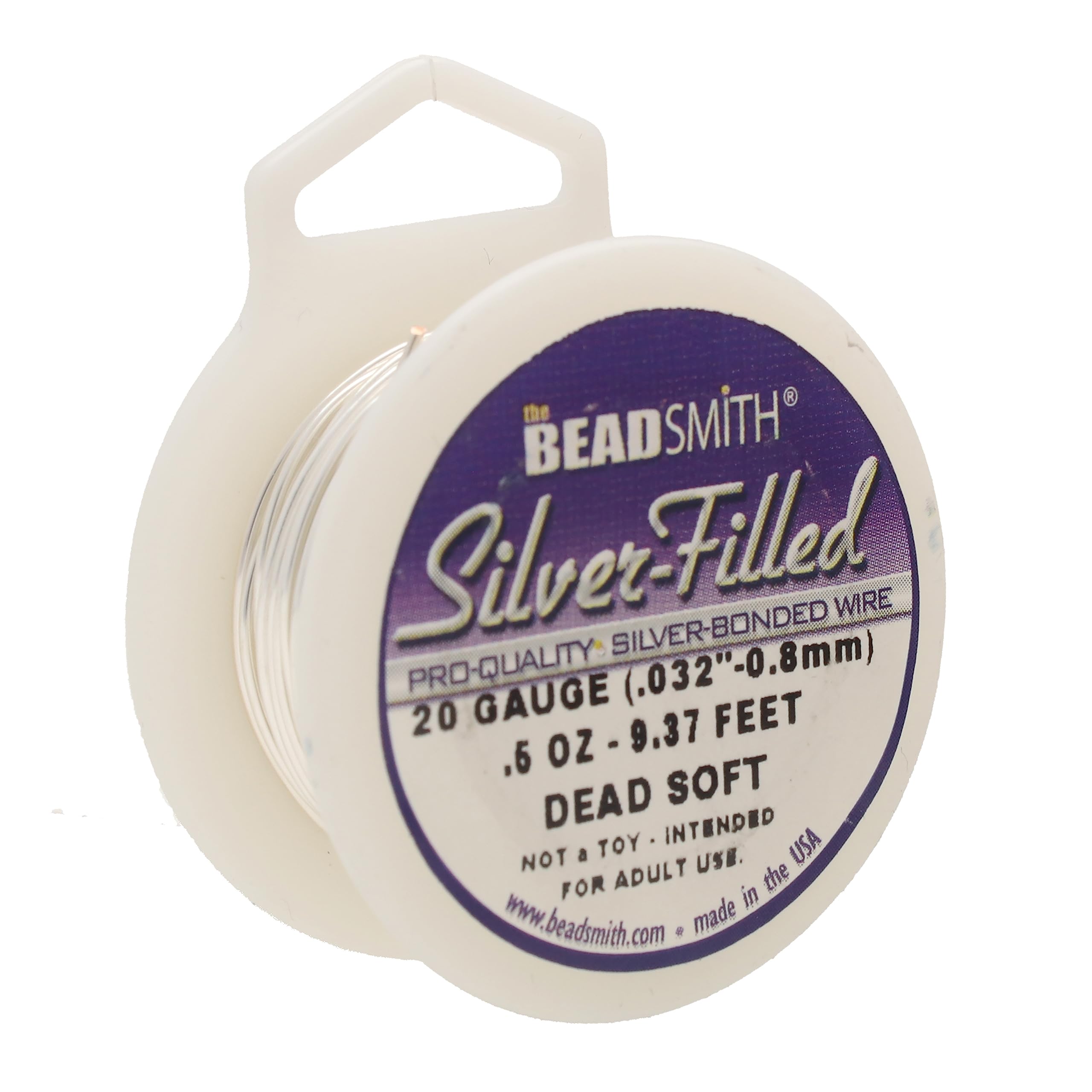 Silver Filled Wire - 20 Gauge Dead Soft Round - 0.5oz (9.38ft) by Beadsmith by Beadsmith